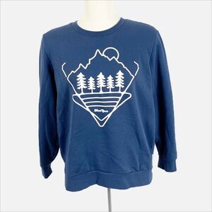 Wind River Classic Fit Navy Blue Graphic Sweatshirt (Size XL, Cotton Blend)